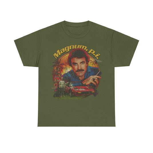 Magnum PI 1980 TV Show Distressed Print T-shirt