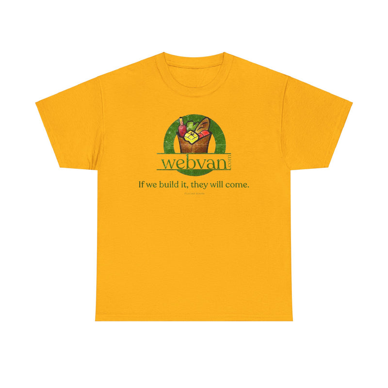 Load image into Gallery viewer, Webvan Vintage Logo T-Shirt: If We Build It, They Will Come
