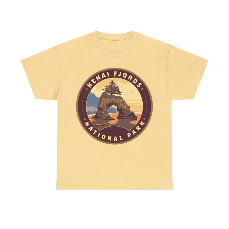 Load image into Gallery viewer, Kenai Fjords National Park Alaska Round Logo T-shirt
