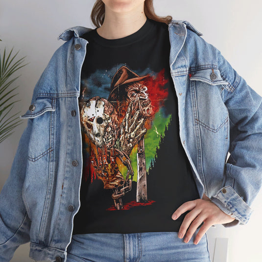 Jason Voorhies Freddy Krueger Heads Movie T-shirt