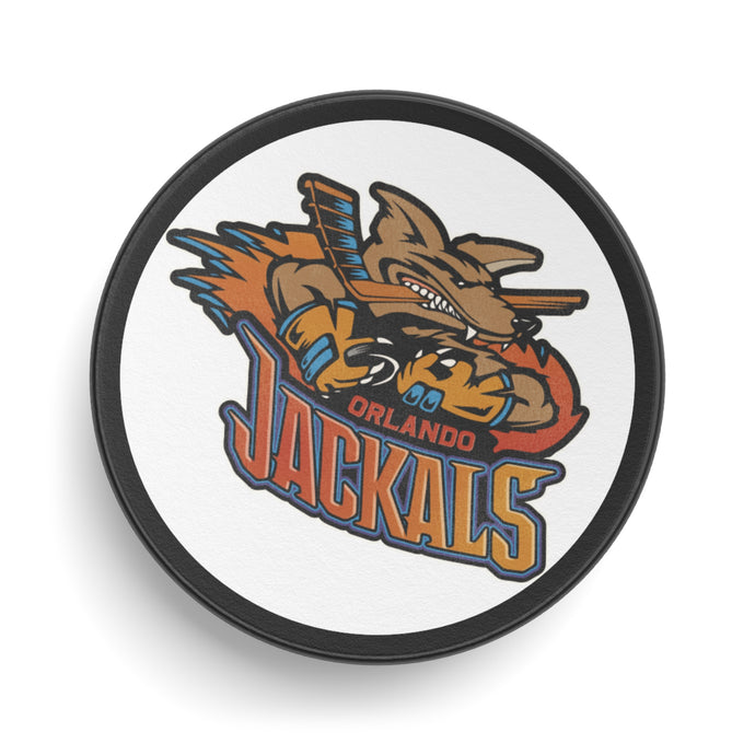 Orlando Jackals Logo Nostalgic Defunct Retro Hockey Puck