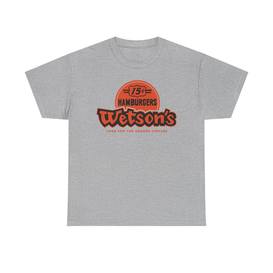 Wetson's 15¢ Hamburgers Orange Circles Vintage Logo Chain Restaurant T-Shirt