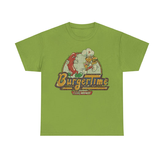 BurgerTime 1982 Video Game Distressed Print T-shirt