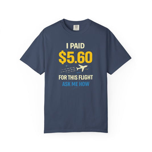 $5.60 Flight Credit Card Points Miles Travel Graphic T-shirt