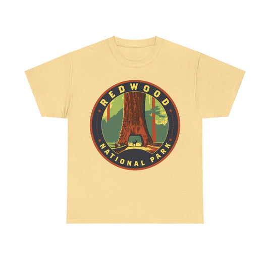 Redwood National Park California Round Logo T-shirt