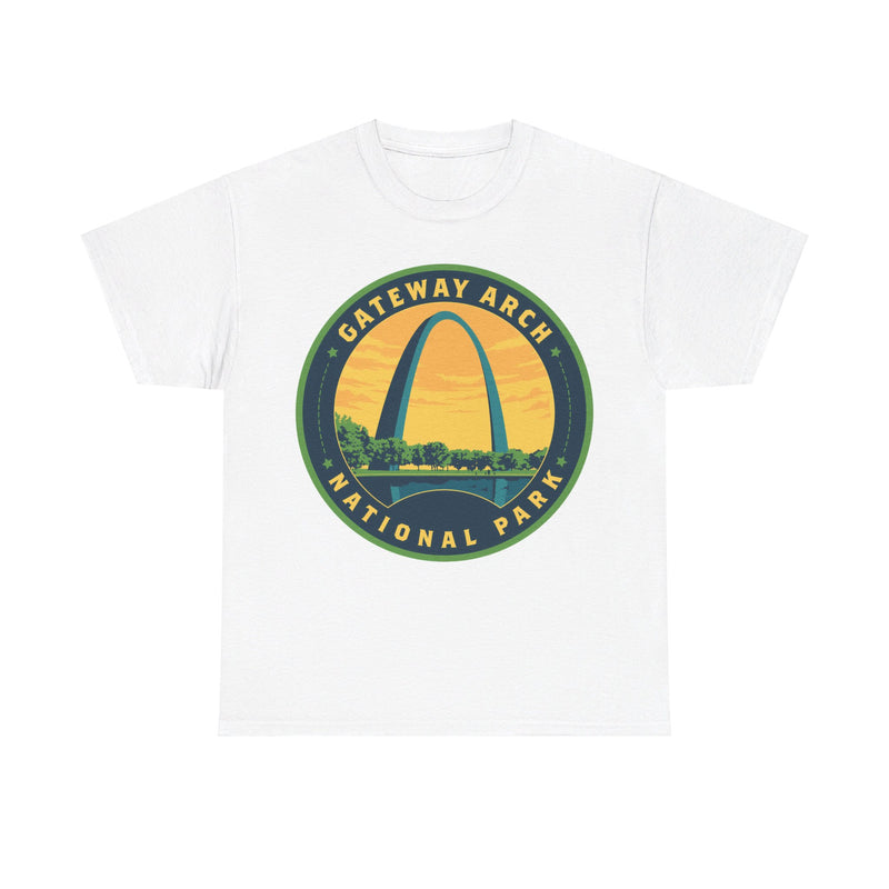 Load image into Gallery viewer, Gateway Arch National Park Missouri Round Logo T-shirt
