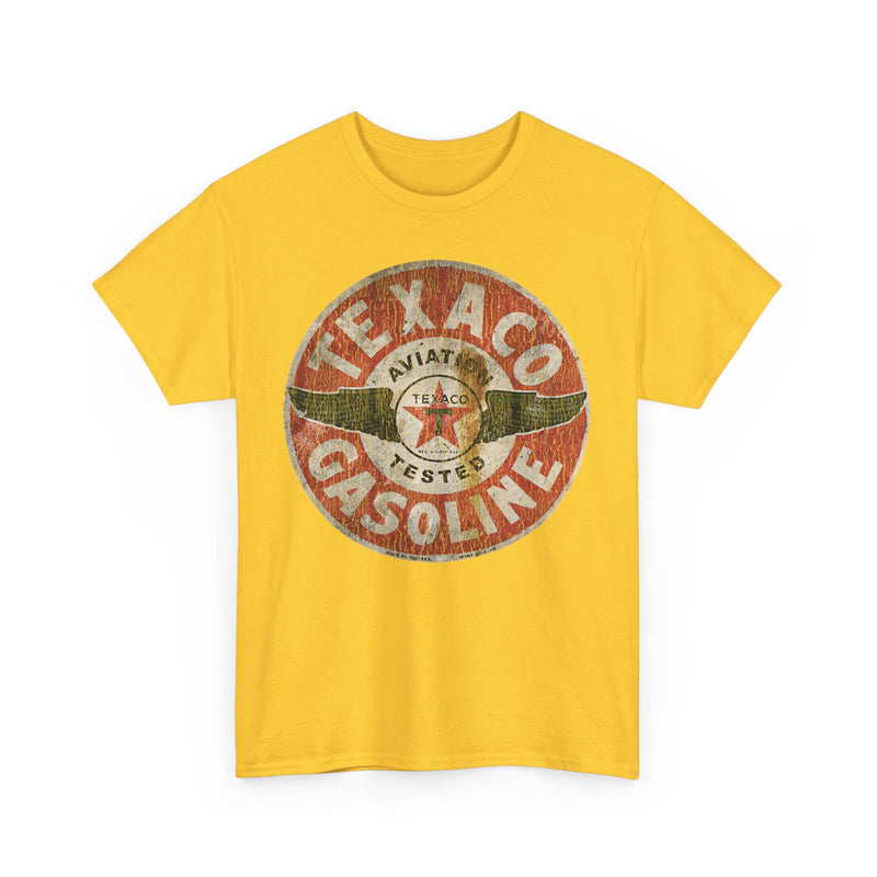 Load image into Gallery viewer, Texaco Aviation Tested Gasoline Sign 1902 Texas Oil Company T-shirt
