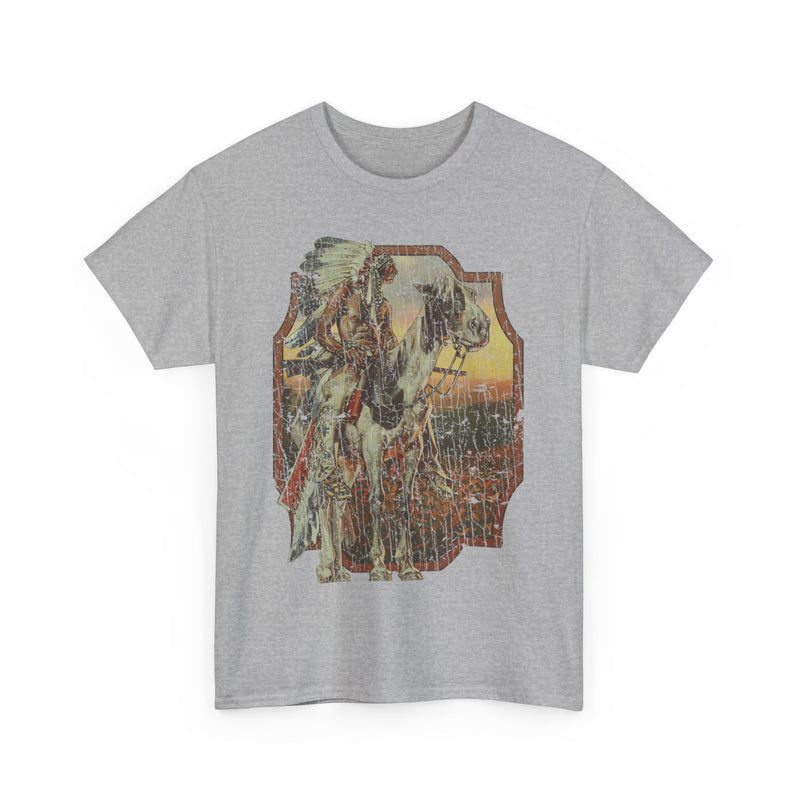 Load image into Gallery viewer, Native Sunset 1973 Native American Indian Horseback T-shirt
