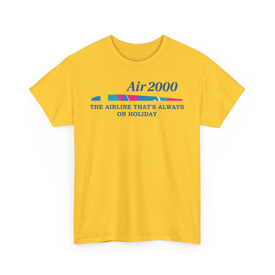 Air 2000 The Airline That's Always on Holiday Vintage Logo Aviation T-shirt