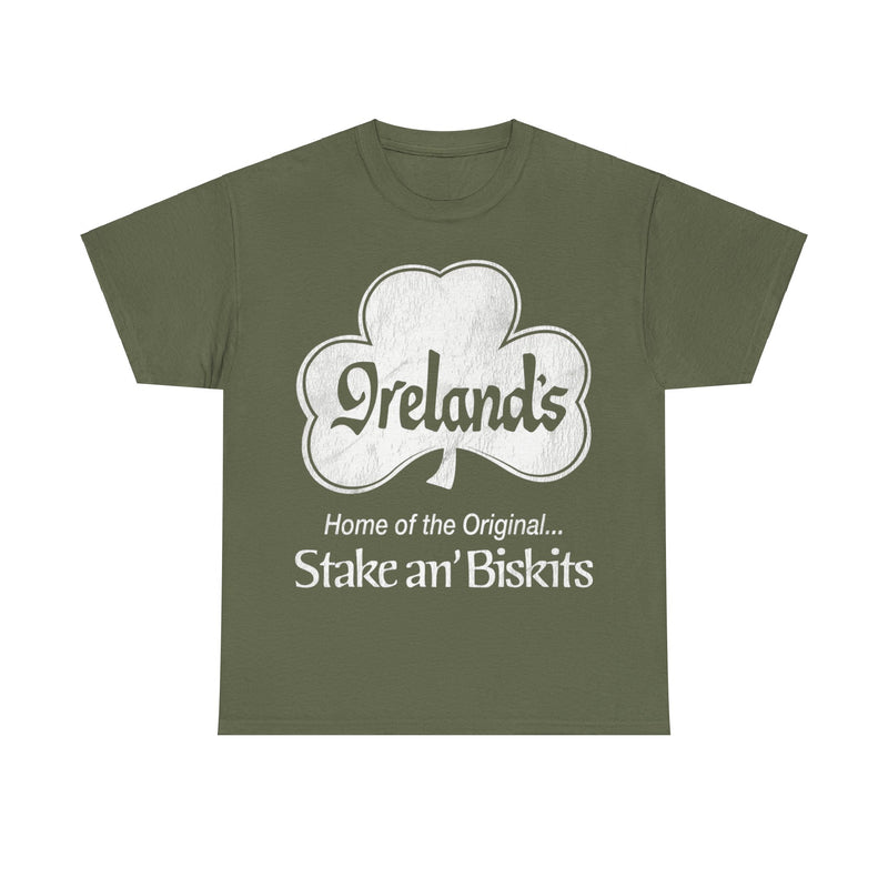 Load image into Gallery viewer, Irelands Home of the Original Stake an Biskits Restaurant T-shirt
