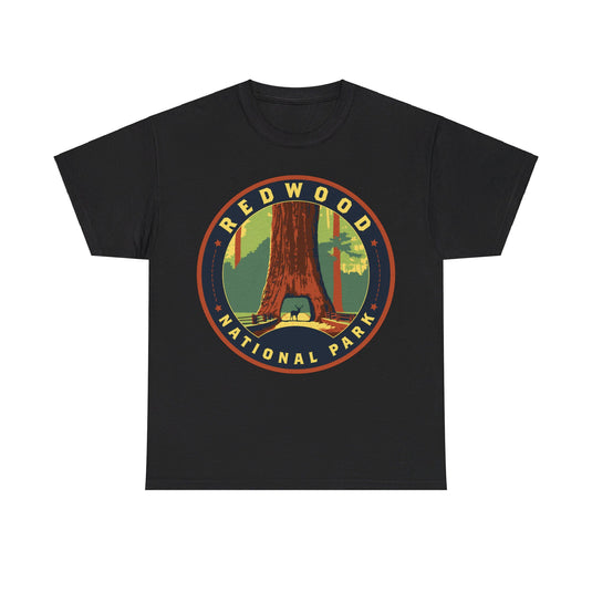 Redwood National Park California Round Logo T-shirt