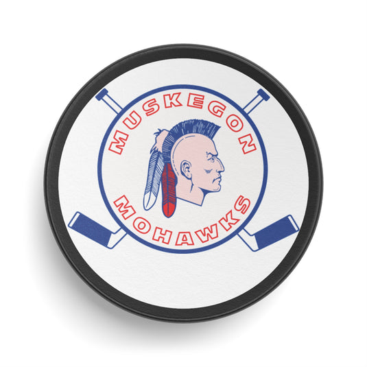 Muskegon Mohawks Logo Nostalgic Hockey Puck