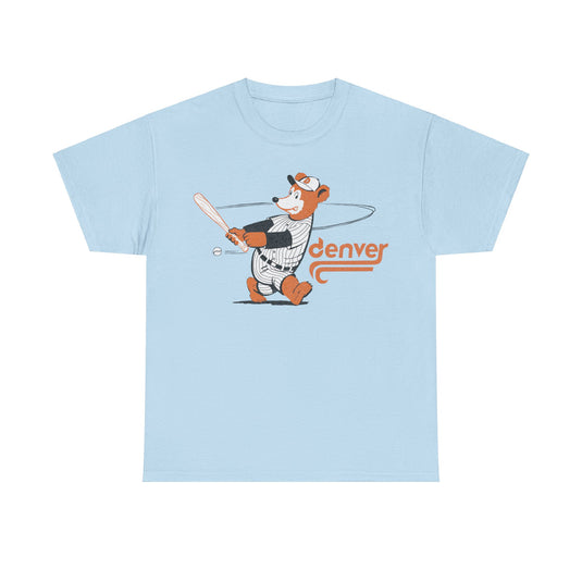 Denver Bears Swinging Bat Nostalgic Retro Baseball Team T-shirt