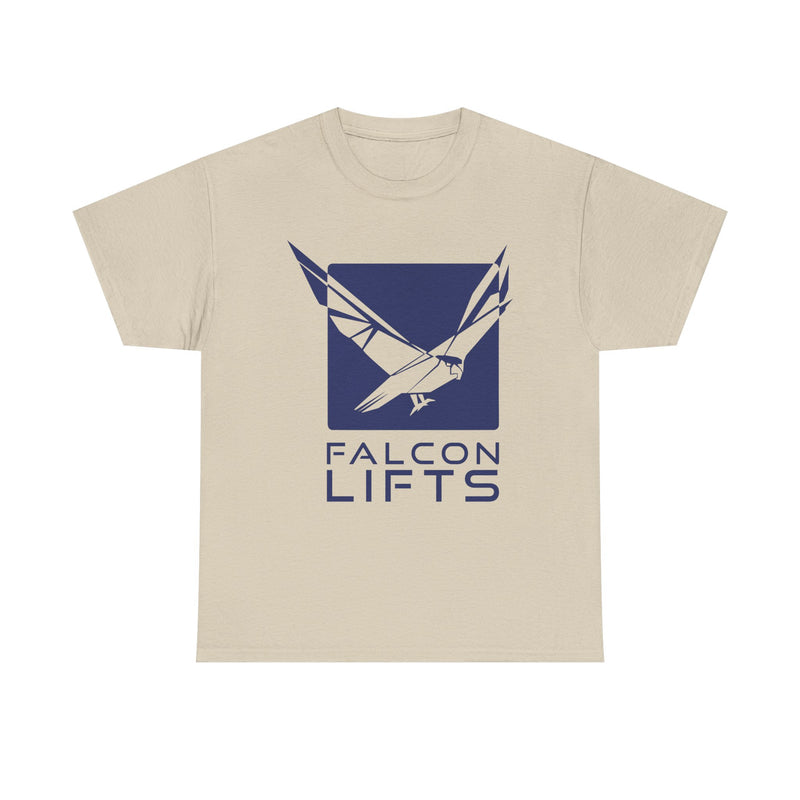 Load image into Gallery viewer, Falcon Lifts T-Shirt Defunct Elevator Company Bankrupt Logo Tee
