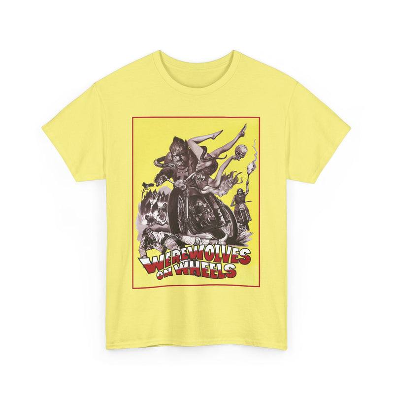 Load image into Gallery viewer, Werewolves on Wheels 1971 Werewolf Biker Gang Horror Action Movie T-shirt
