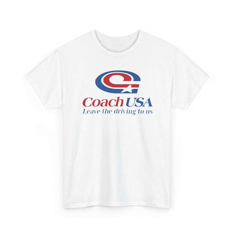 Load image into Gallery viewer, Coach USA Leave The Driving To Us Logo Graphic T-Shirt Rare Defunct Brand Tee
