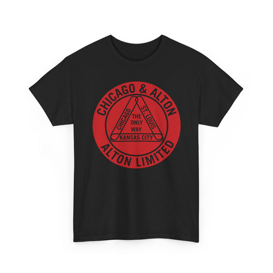Chicago Alton Only Way Triangle Railroad Logo Vintage Train T-Shirt