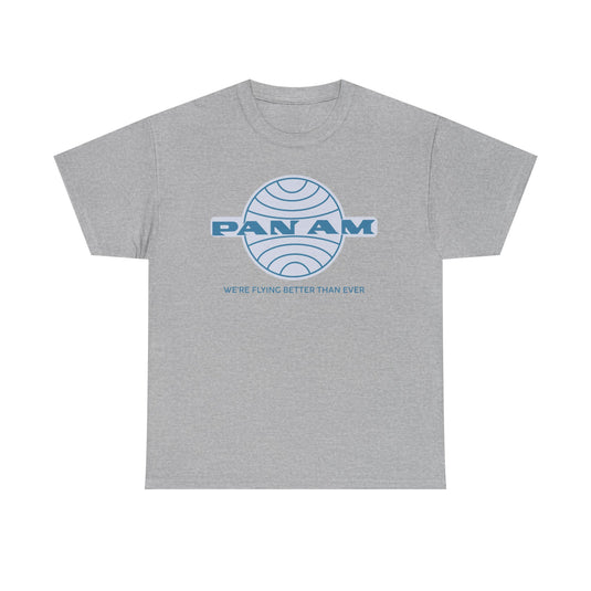 Pan Am Classic Blue Globe Logo Flying Better Than Ever T-shirt
