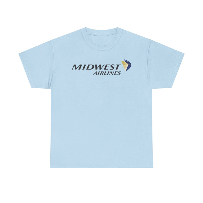 Midwest Airlines Classic Black Yellow Logo Aviation History Collectible T-shirt