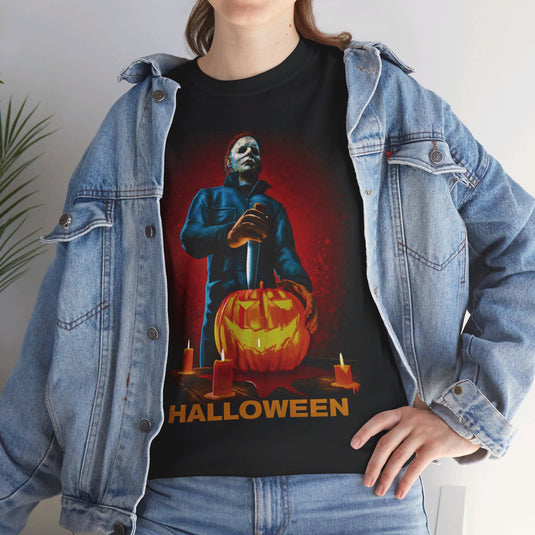 Halloween Horror Movie Michael Myers Pumpkin T-shirt