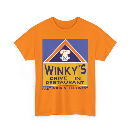 Winky's Drive-In Restaurant Fast Food Vintage Logo Chain T-Shirt