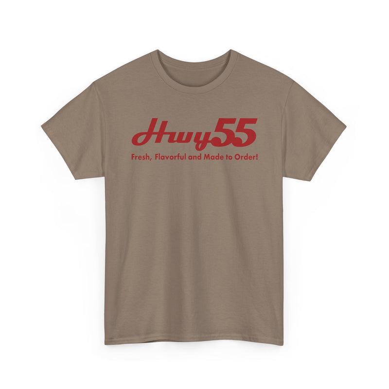 Load image into Gallery viewer, Hwy 55 T-Shirt Fresh Flavorful and Made to Order Defunct Restaurant Chain Tee

