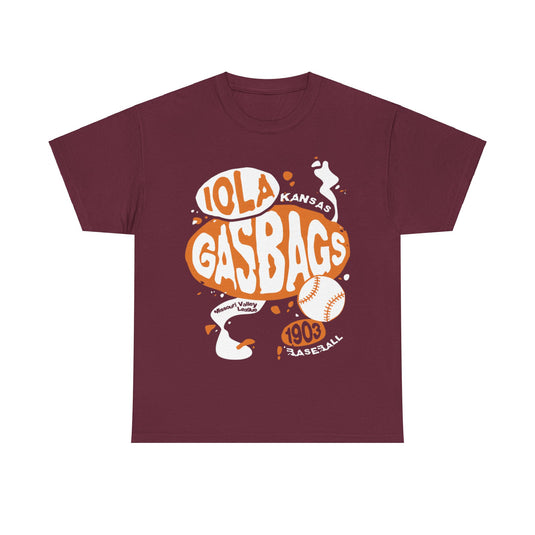 Iola Gasbags Est 1903 Kansas Baseball T-shirt