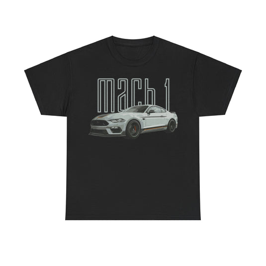 Ford Mustang Mach 1 Car Distressed Print T-shirt