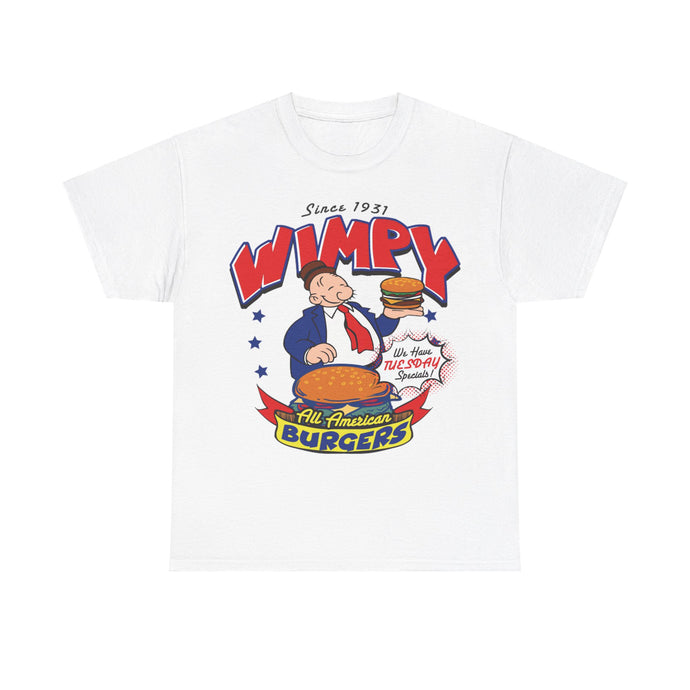 Wimpy All American Burgers Est 1931 Restaurant T-shirt