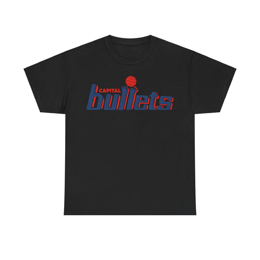 Capital Bullets Basketball Team Nostalgic Retro Logo T-shirt