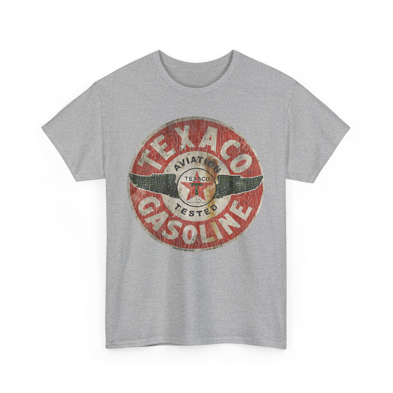 Load image into Gallery viewer, Texaco Aviation Tested Gasoline Sign 1902 Texas Oil Company T-shirt
