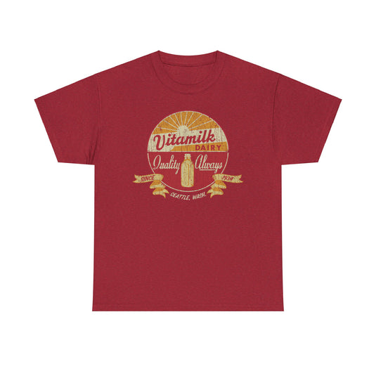 Vitamilk Dairy Seattle Washington 1934 Quality Always Milk Company Logo T-shirt