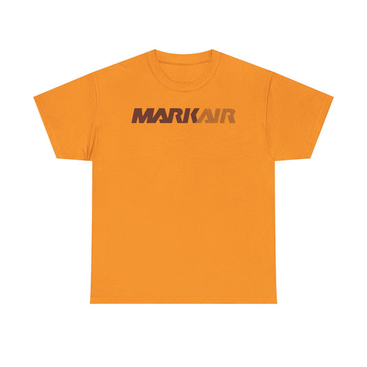 Mark Air Burgundy Striped Logo Alaska Regional Airline Vintage T-shirt