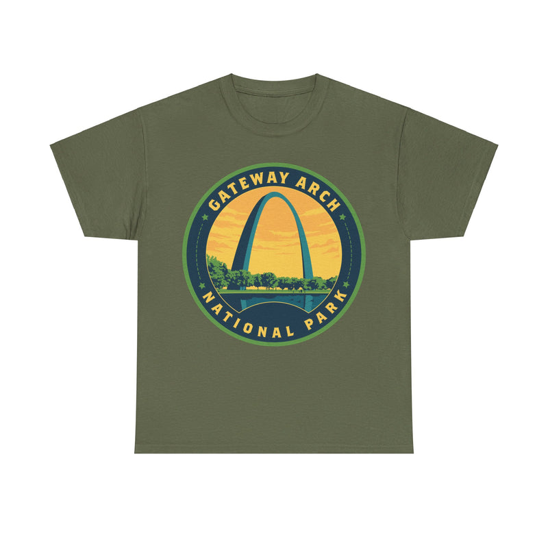 Load image into Gallery viewer, Gateway Arch National Park Missouri Round Logo T-shirt
