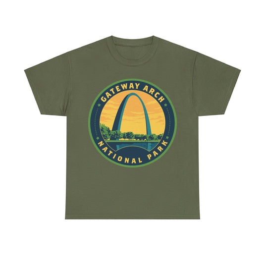 Gateway Arch National Park Missouri Round Logo T-shirt