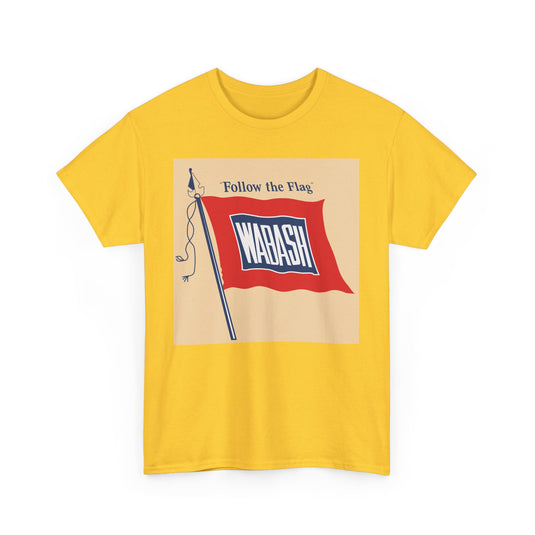Wabash Follow The Flag Vintage Railroad Logo Train T-Shirt