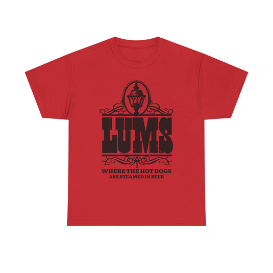 Lums Where Hot Dogs Are Steamed In Beer Vintage Logo T-Shirt