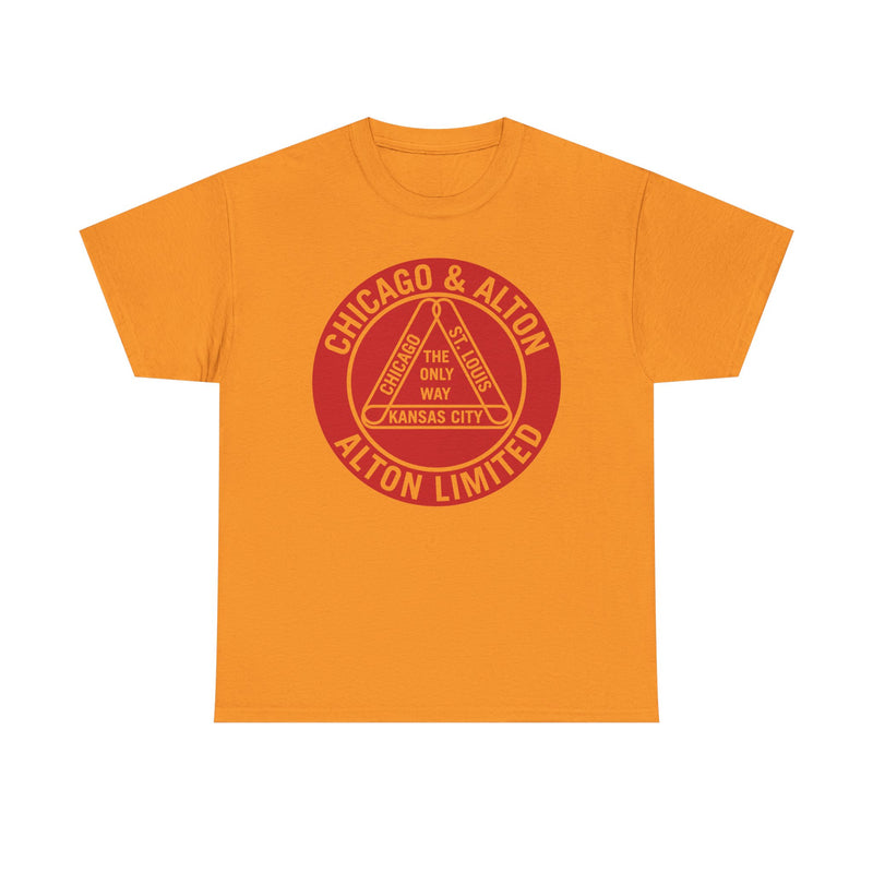 Load image into Gallery viewer, Chicago Alton Only Way Triangle Railroad Logo Vintage Train T-Shirt
