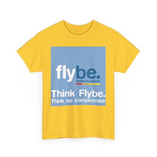 Flybe British European Think No Compromise Regional Airline Logo T-shirt
