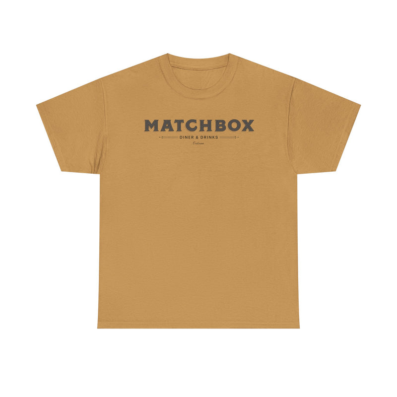 Load image into Gallery viewer, Matchbox Diner Drinks T-Shirt Defunct Restaurant Bankrupt Logo Tee
