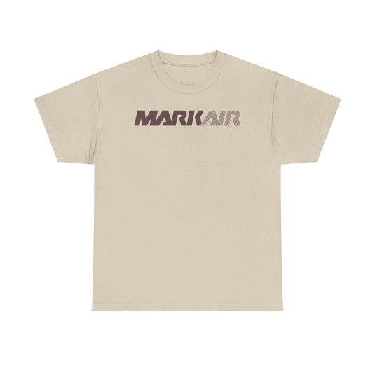 Mark Air Burgundy Striped Logo Alaska Regional Airline Vintage T-shirt