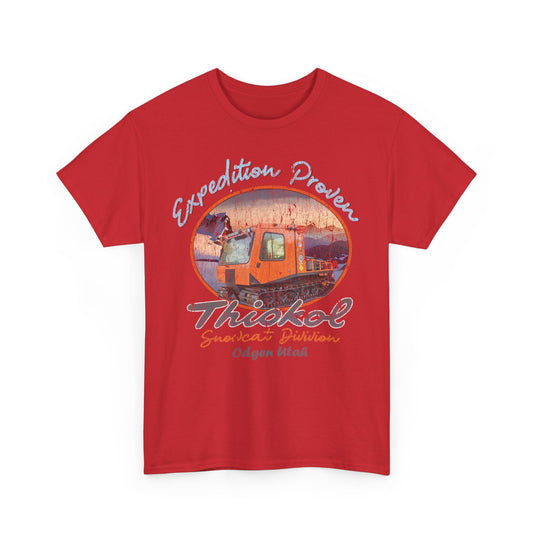 Thiokol Snowcat Division 1929 Ogden Utah Expedition Proven Snowmobile T-shirt