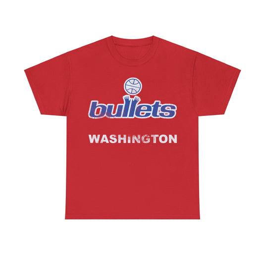 Washington Bullets Blue Logo Basketball Nostalgic Retro T-shirt