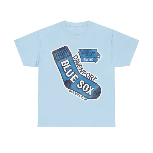 Davenport Blue Sox Nostalgic Retro Baseball Team T-shirt