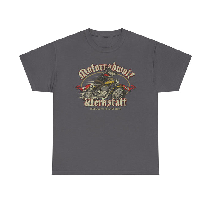 Motorradwolf Werkstatt 1968 Berlin Germany T-shirt