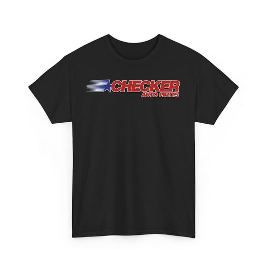 Checker Auto Parts Blue Star Red Logo Vintage T-Shirt