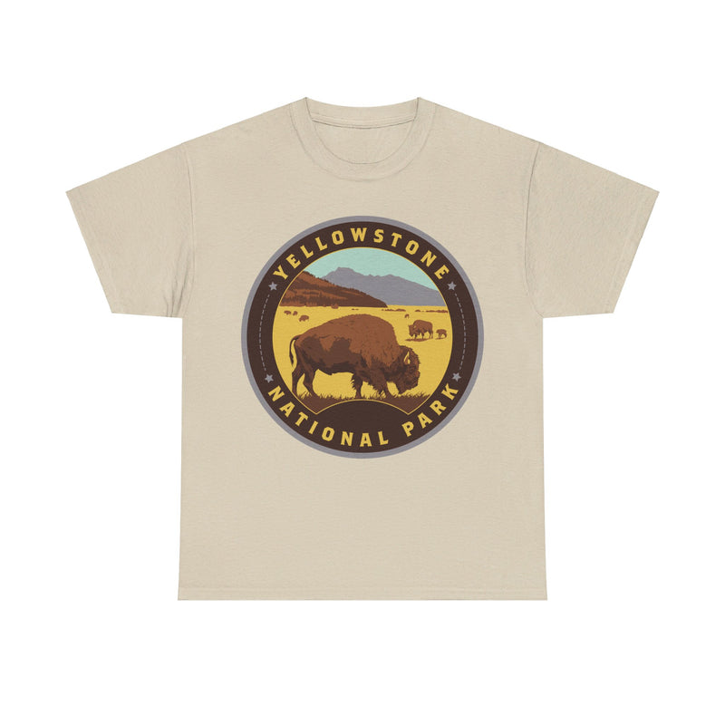 Load image into Gallery viewer, Yellowstone National Park Idaho Montana Wyoming Round Logo T-shirt
