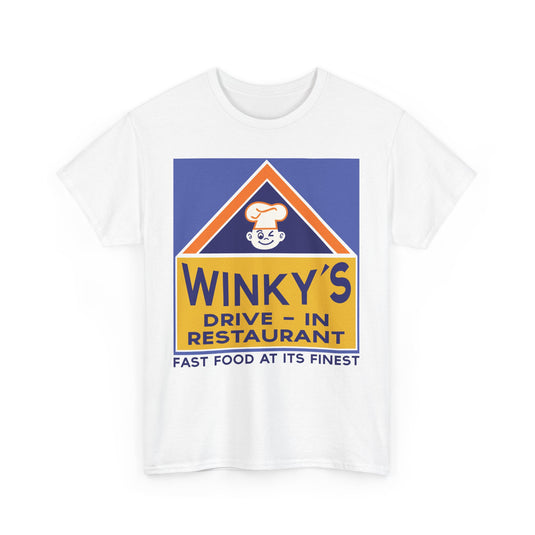Winky's Drive-In Restaurant Fast Food Vintage Logo Chain T-Shirt