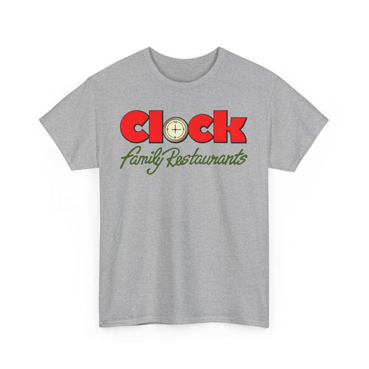 Clock Family Restaurants Vintage Diner Classic Restaurant Logo T-Shirt