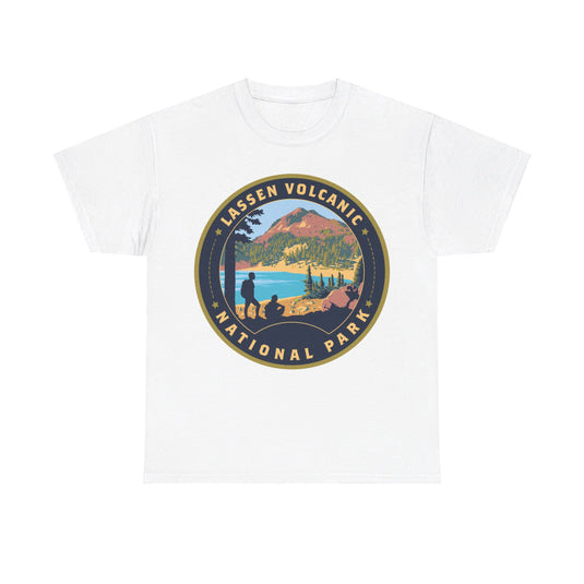 Lassen Volcanic National Park California Round Logo T-shirt